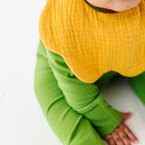 Soft Muslin Bibs – 100% Organic Cotton | Yellow and Opal