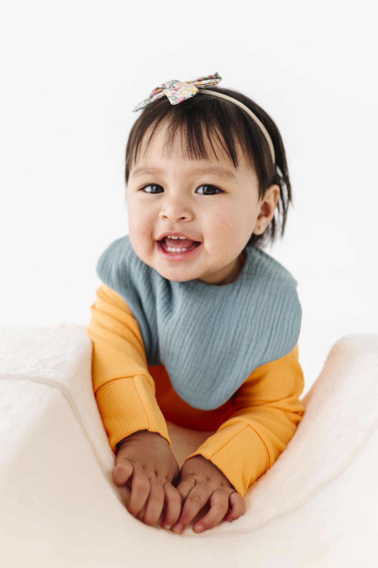 Soft Muslin Bibs – 100% Organic Cotton | Yellow and Pink