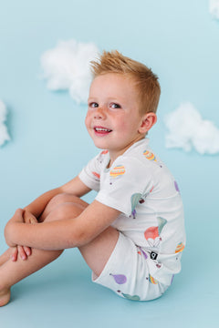 Bamboo Ribbed PJ Shorts Set