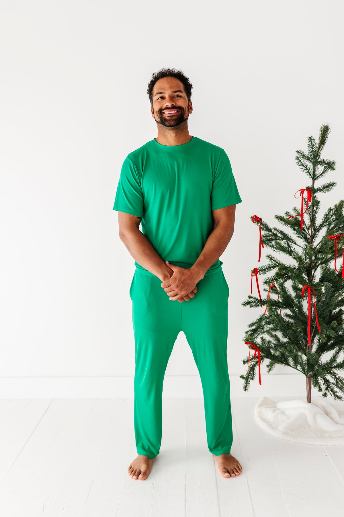 Hugs & Giggles men's bamboo ribbed pajama set