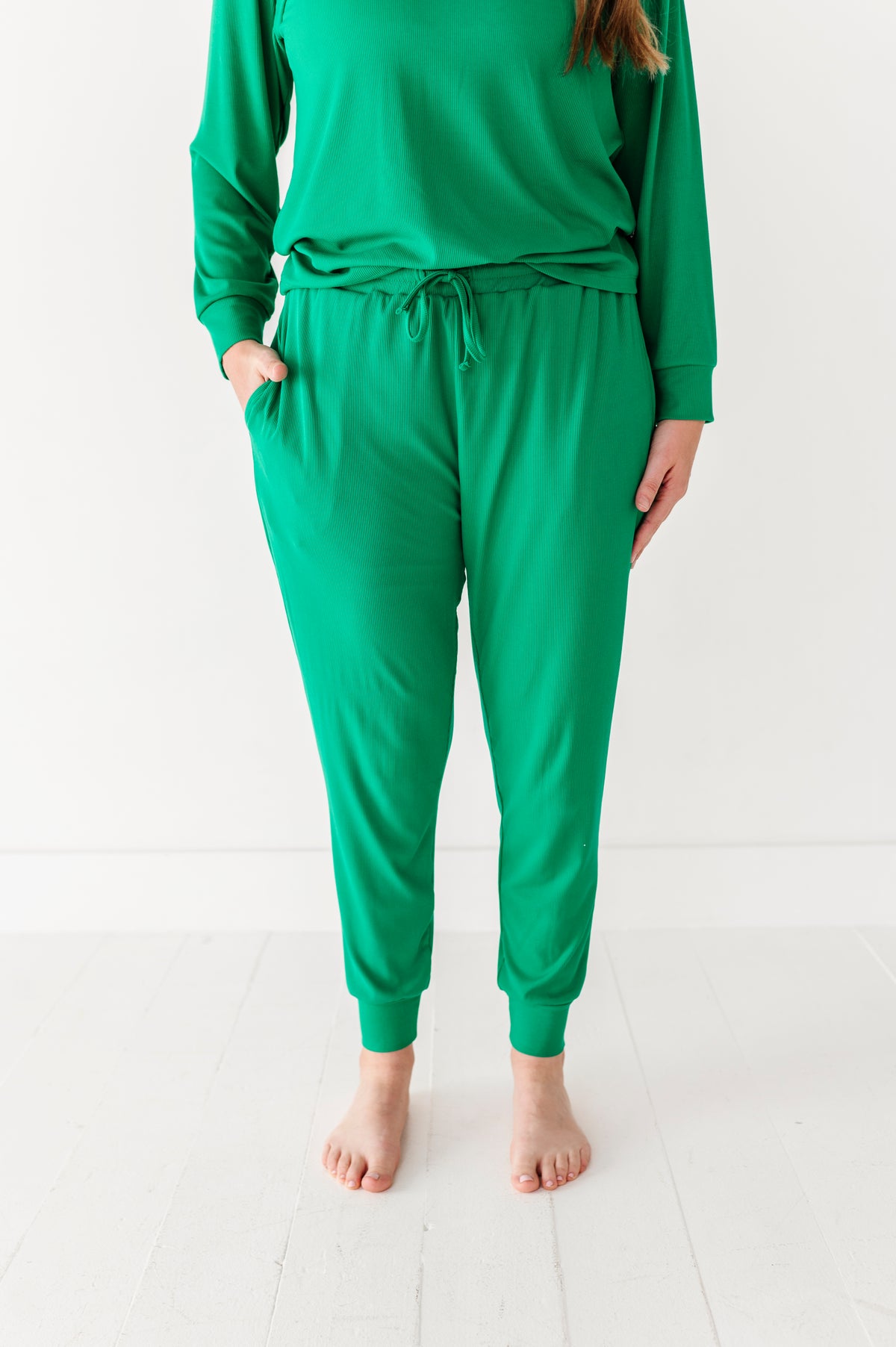 Hugs & Giggles women's bamboo ribbed pajama pants