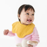 Soft Muslin Bibs – 100% Organic Cotton | Yellow and Opal