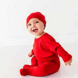 2-Piece Bamboo Ribbed PJ Set with Hat