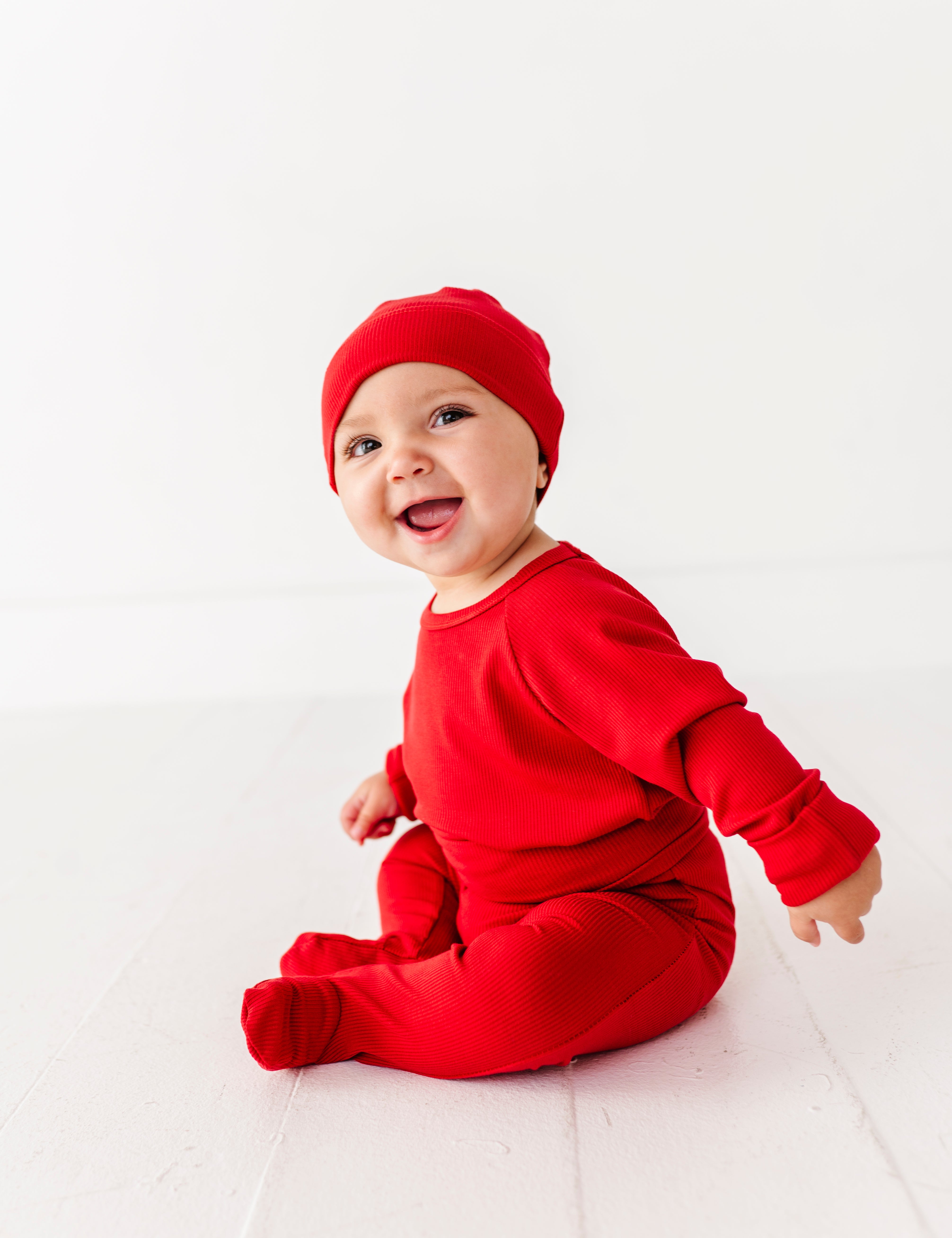 2-Piece Bamboo Ribbed PJ Set with Hat