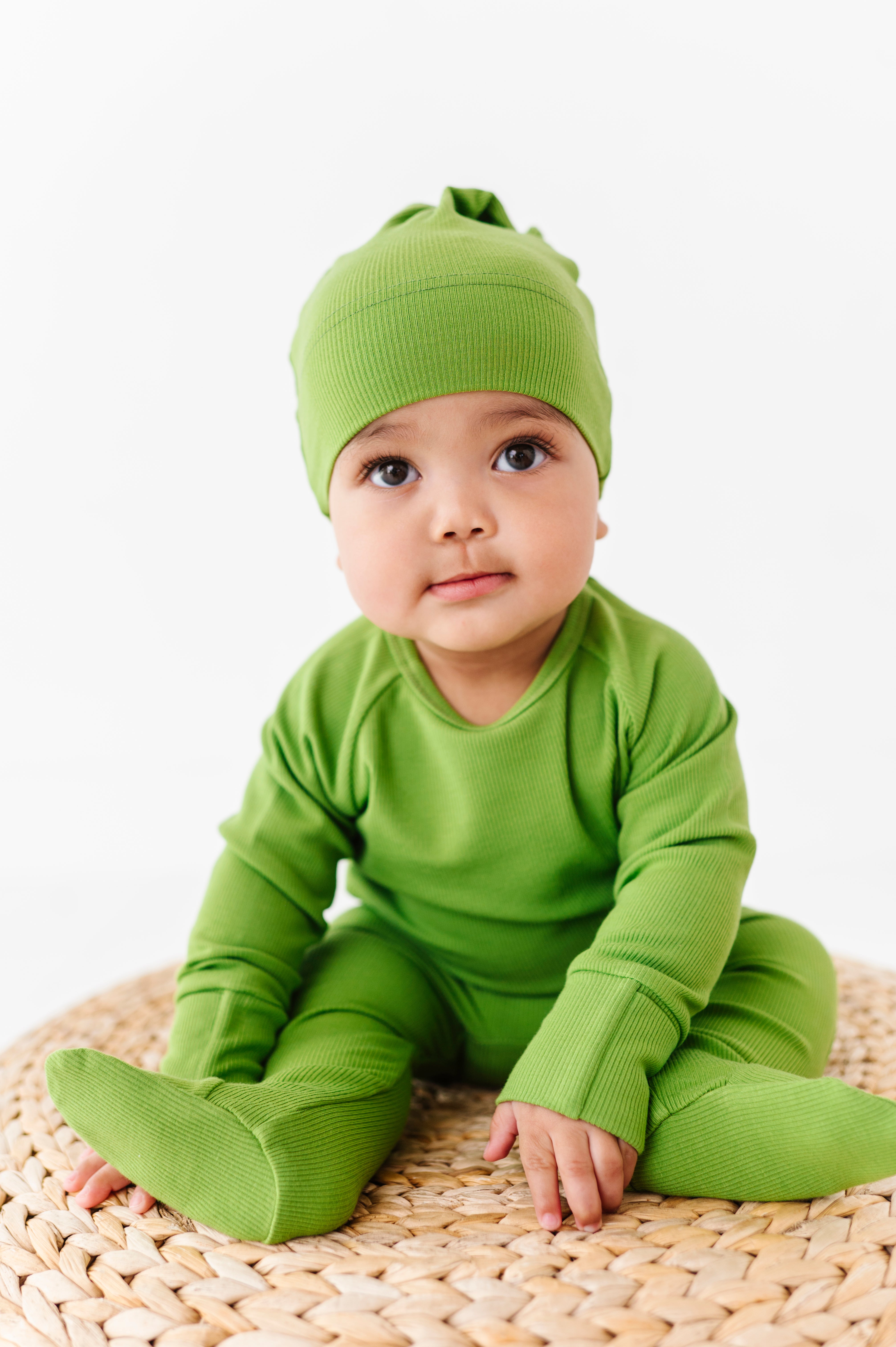 2-Piece Bamboo Ribbed PJ Set with Hat