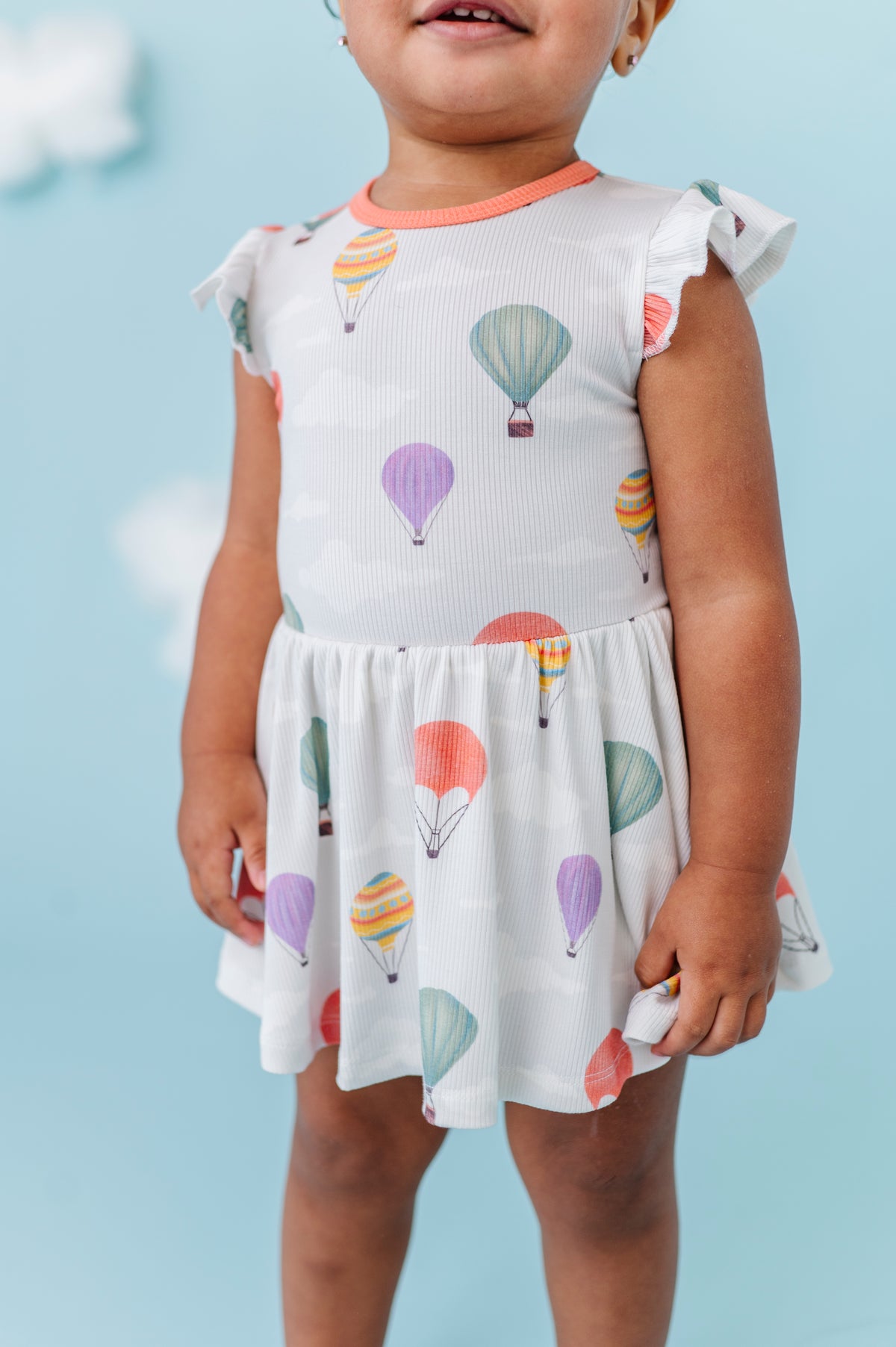 Hugs & Giggles bamboo flutter twirl dress with built-in bodysuit