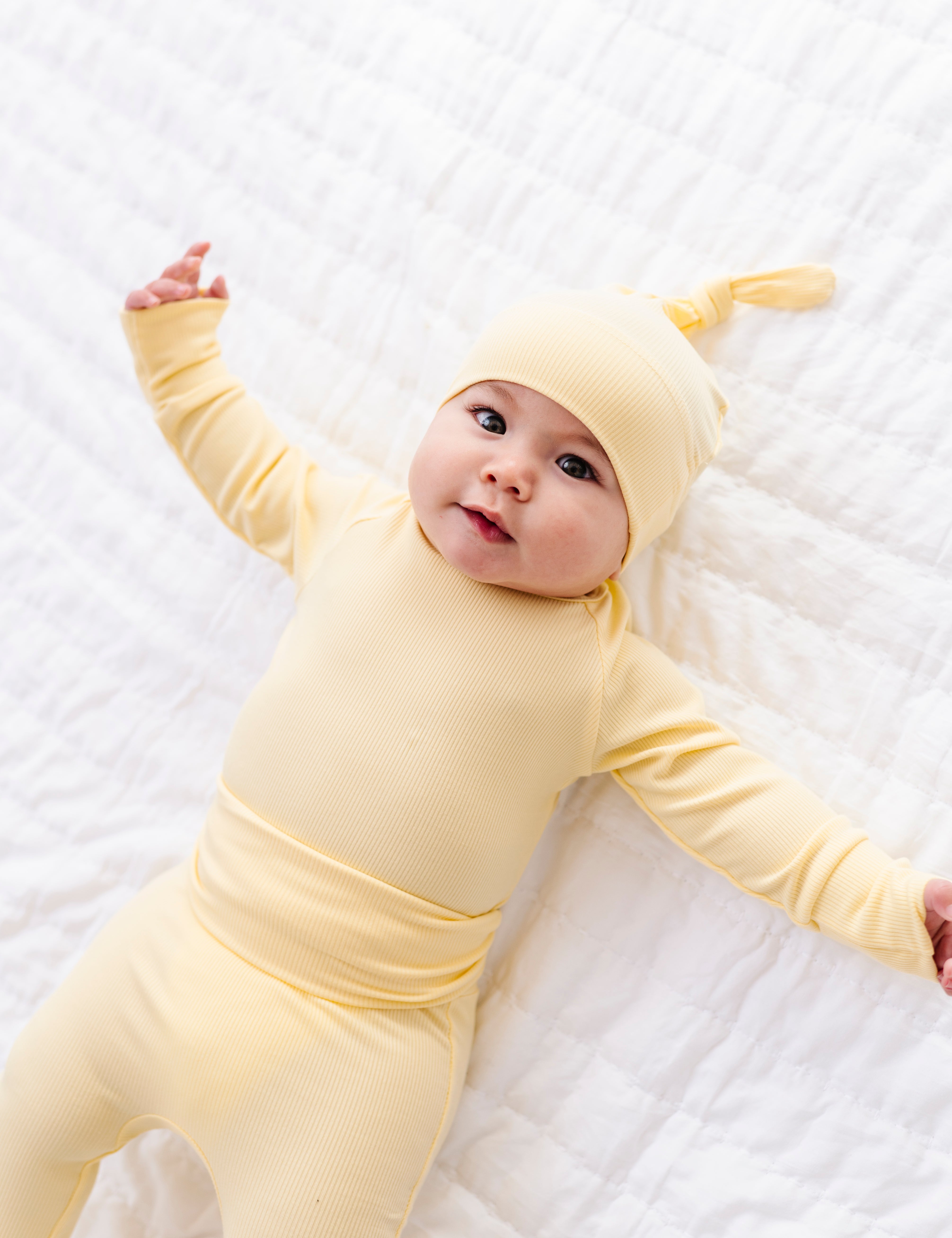 2-Piece Bamboo Ribbed PJ Set with Hat