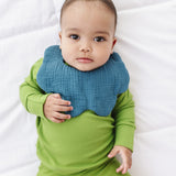 Soft Muslin Bibs – 100% Organic Cotton | Blue and Opal