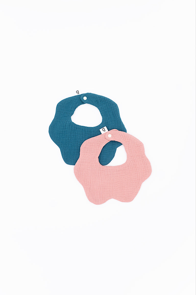 Soft Muslin Bibs – 100% Organic Cotton | Blue and Pink