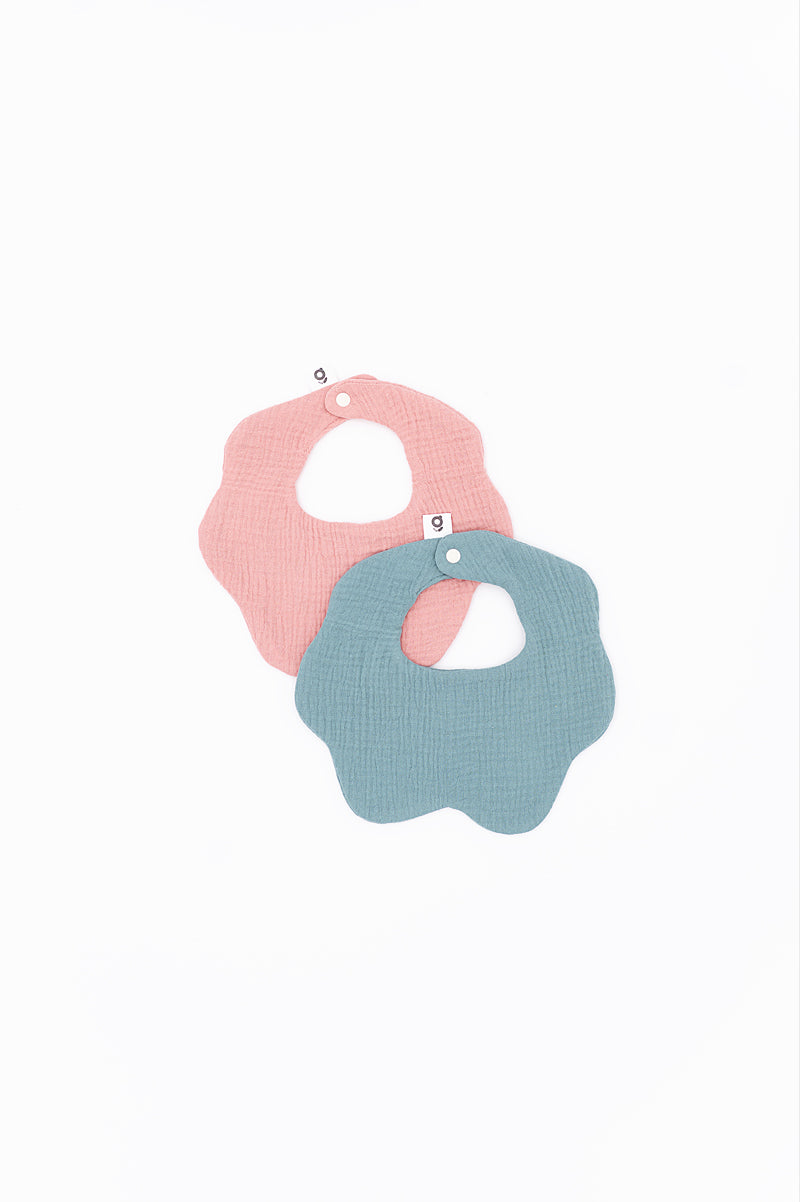 Soft Muslin Bibs – 100% Organic Cotton | Pink and Opal