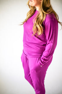 Hugs & Giggles women's bamboo ribbed pajama set