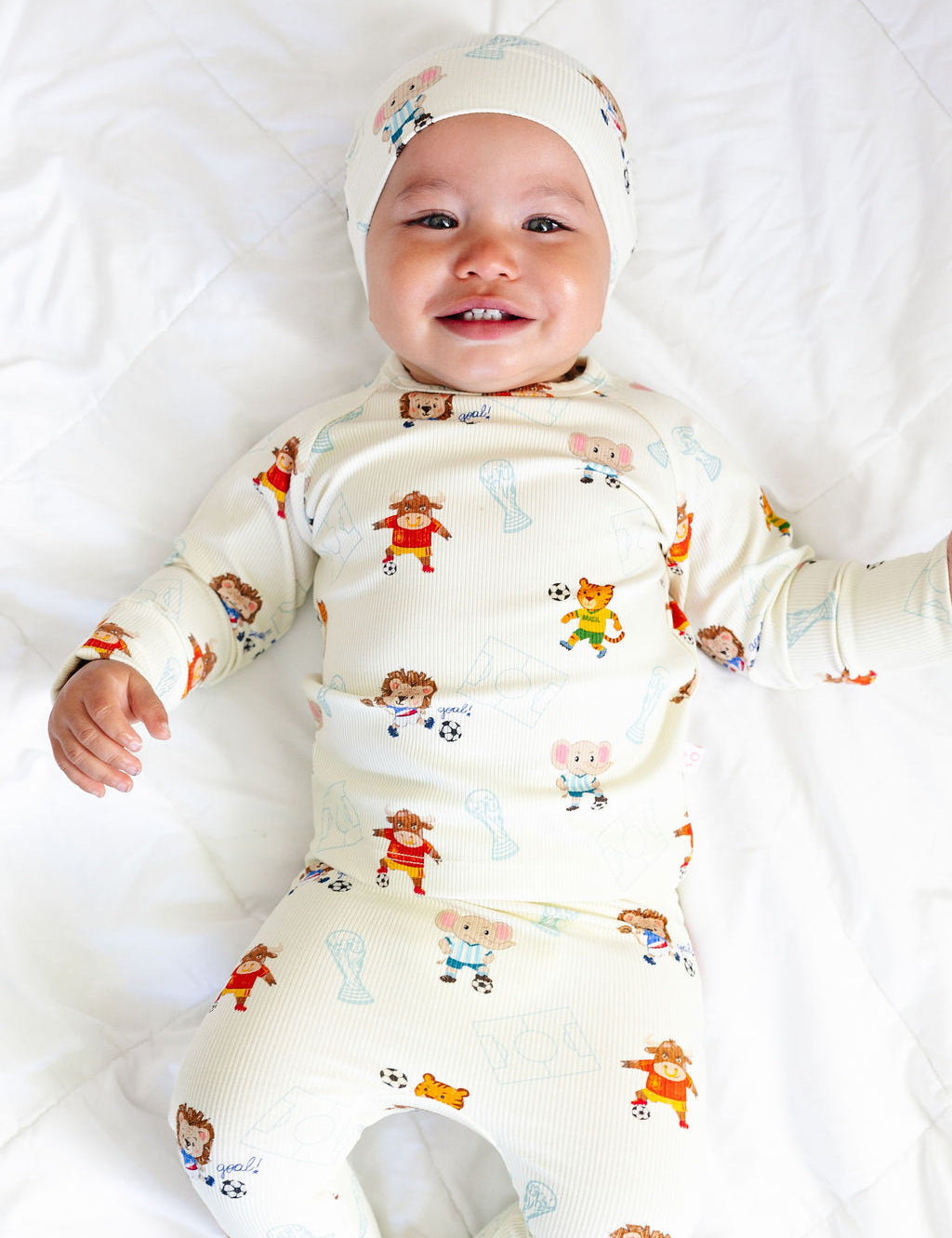 Baby Bamboo Ribbed Romper Set with Hat