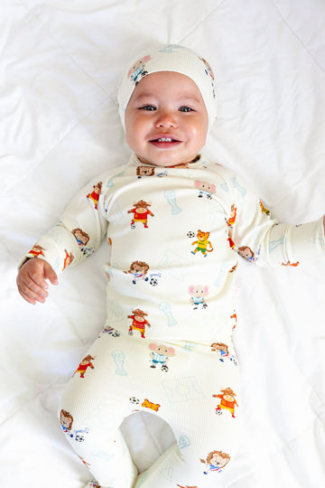 Baby Bamboo Ribbed Romper Set with Hat