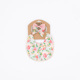 Floral Reversible Bib set with Bows - Green
