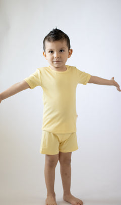 Bamboo Ribbed PJ Shorts Set