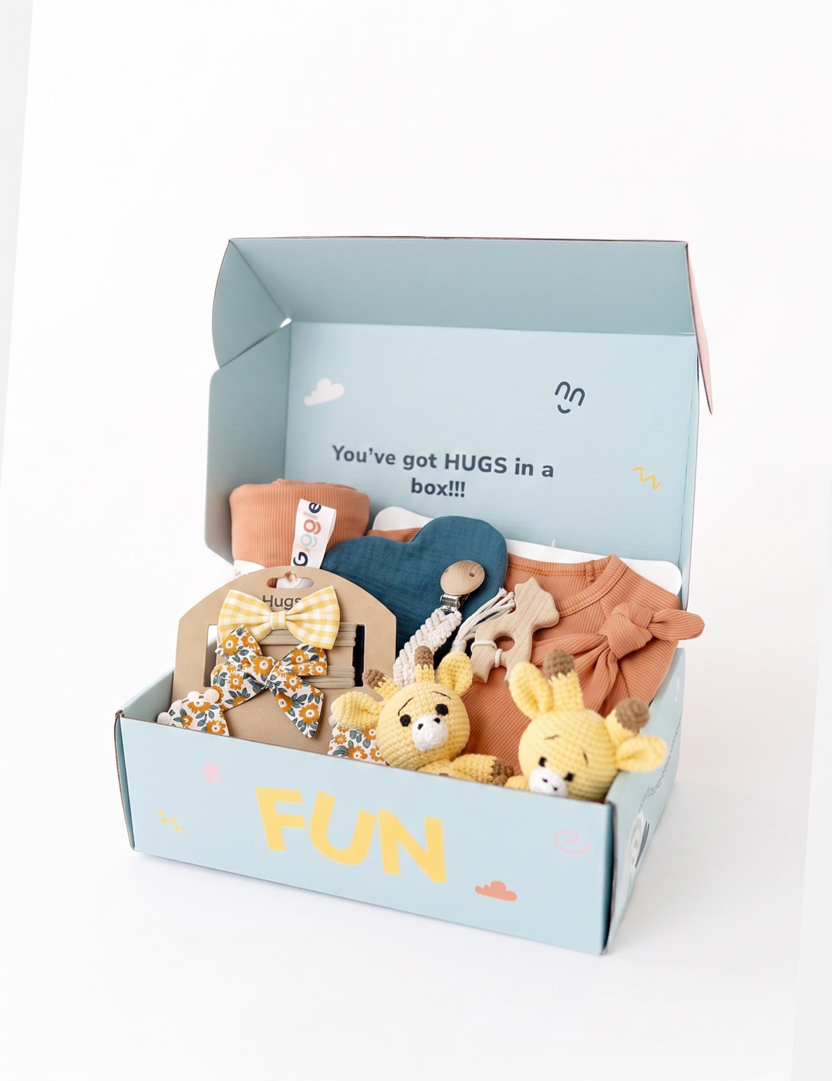 Hugs & Giggles newborn gift set in Cinnamon