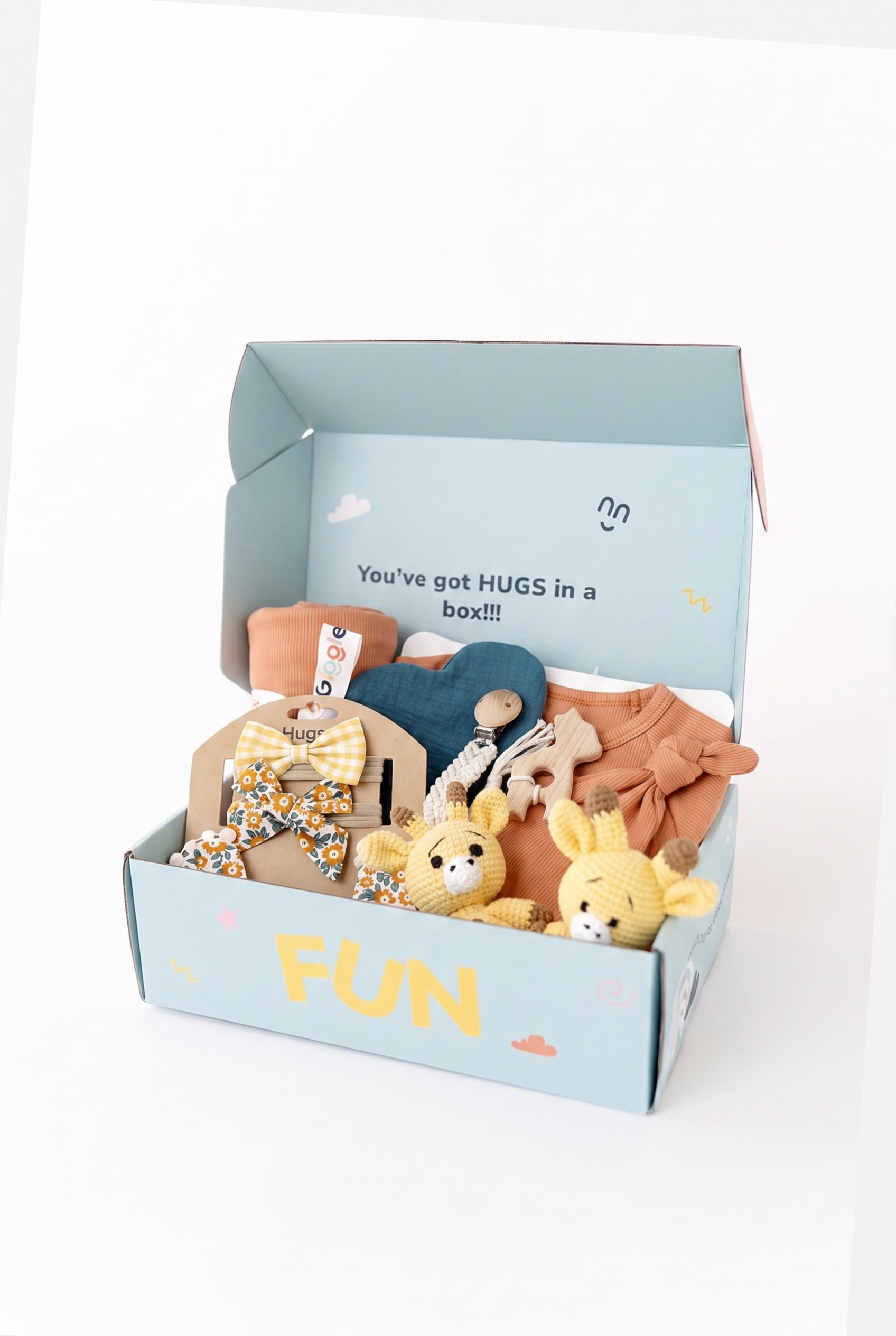 Hugs & Giggles newborn gift set in Cinnamon