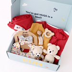 Hugs & Giggles newborn gift set in Crimson