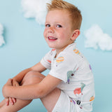 Kids' Bamboo Ribbed PJ Shorts Set