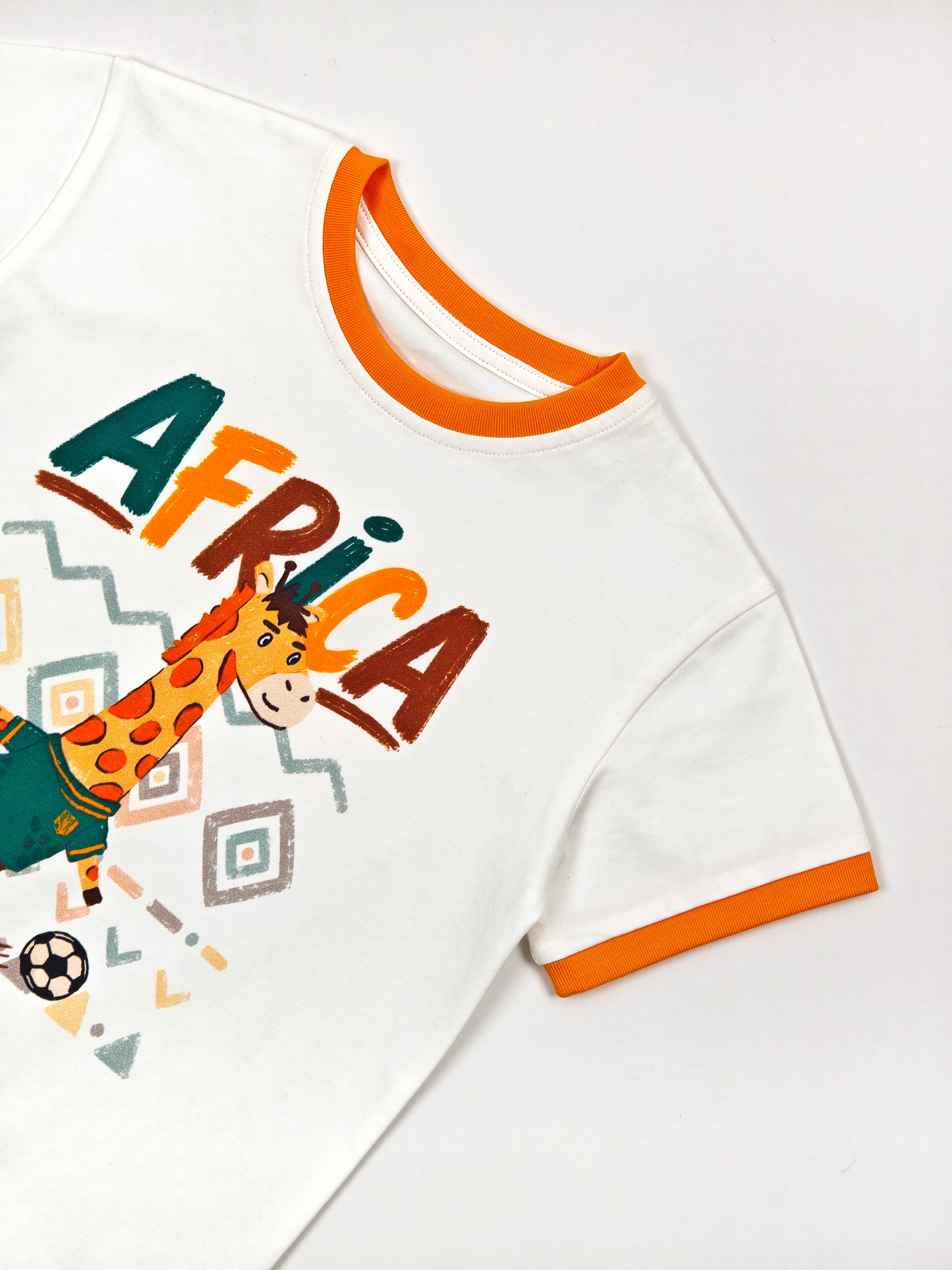 Africa Zoo Champions soccer tee - print detail