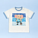 Argentina Zoo Champions soccer tee - elephant mascot flat lay
