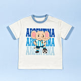 Argentina Zoo Champions soccer tee - elephant mascot flat lay
