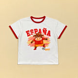 España Zoo Champions soccer tee - bull mascot flat lay