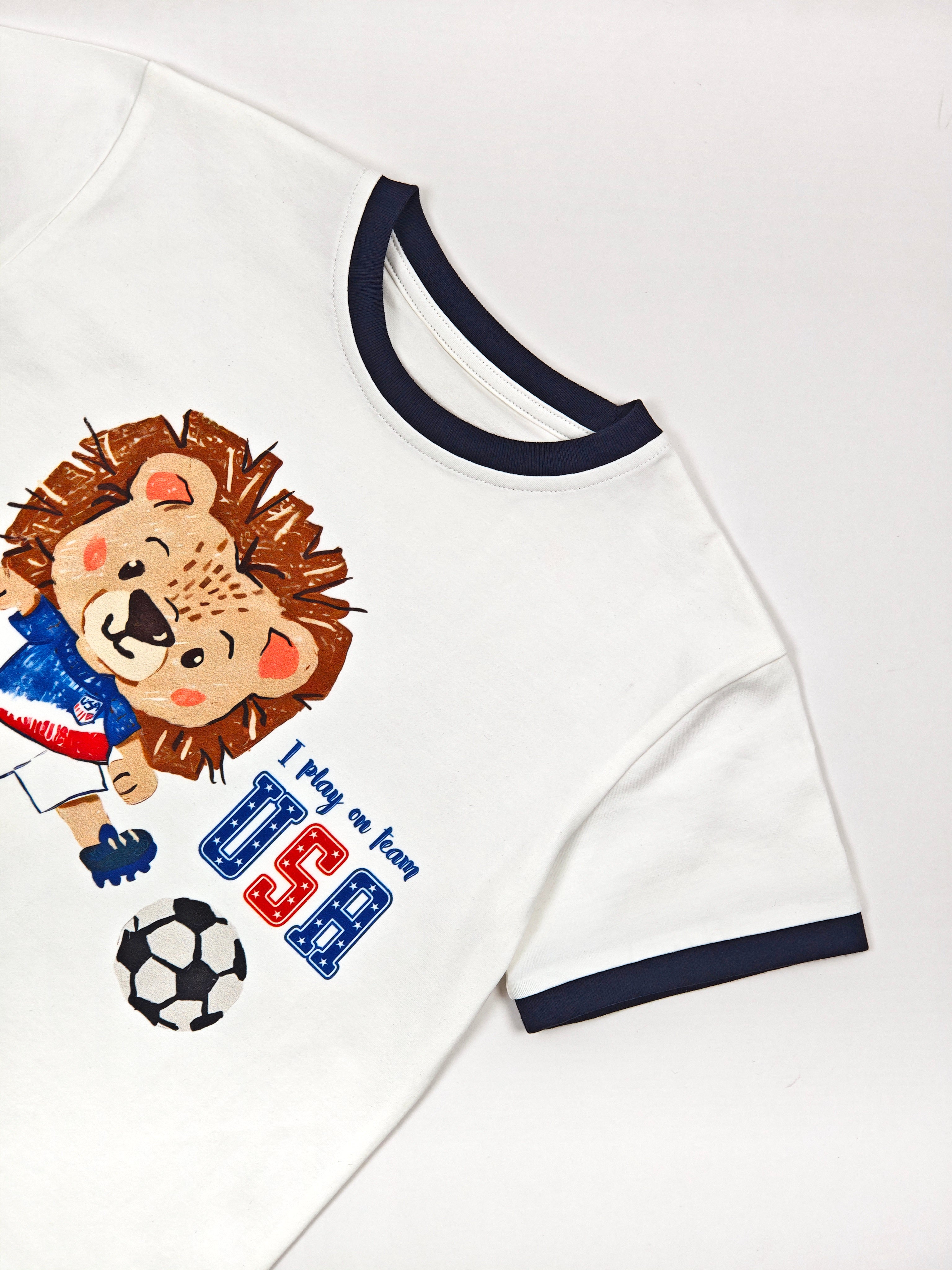 USA Zoo Champions soccer tee - print detail