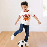Espana bull soccer tee on child model